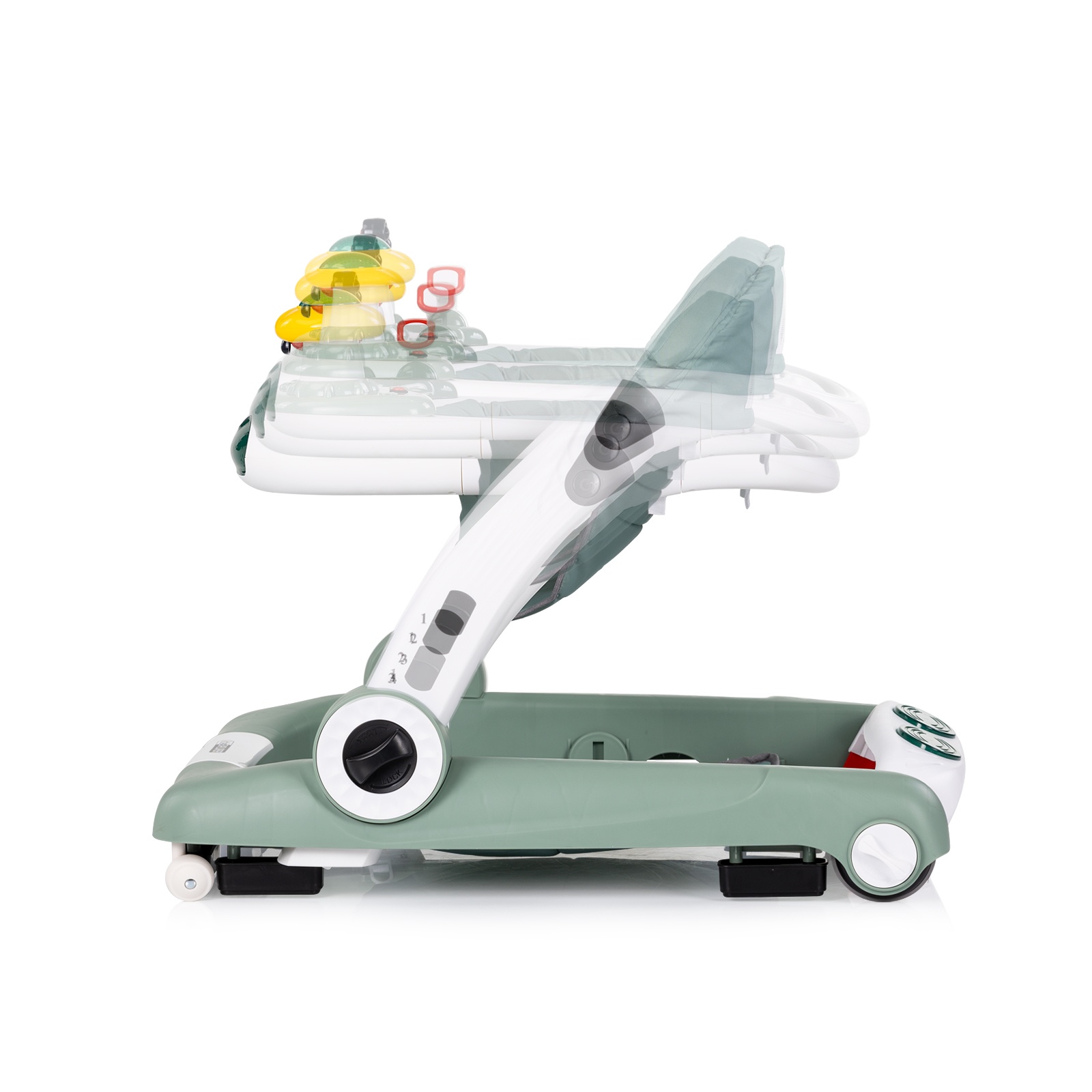 Бебешка проходилка 4 в 1 Chipolino Little Explorer, зелена