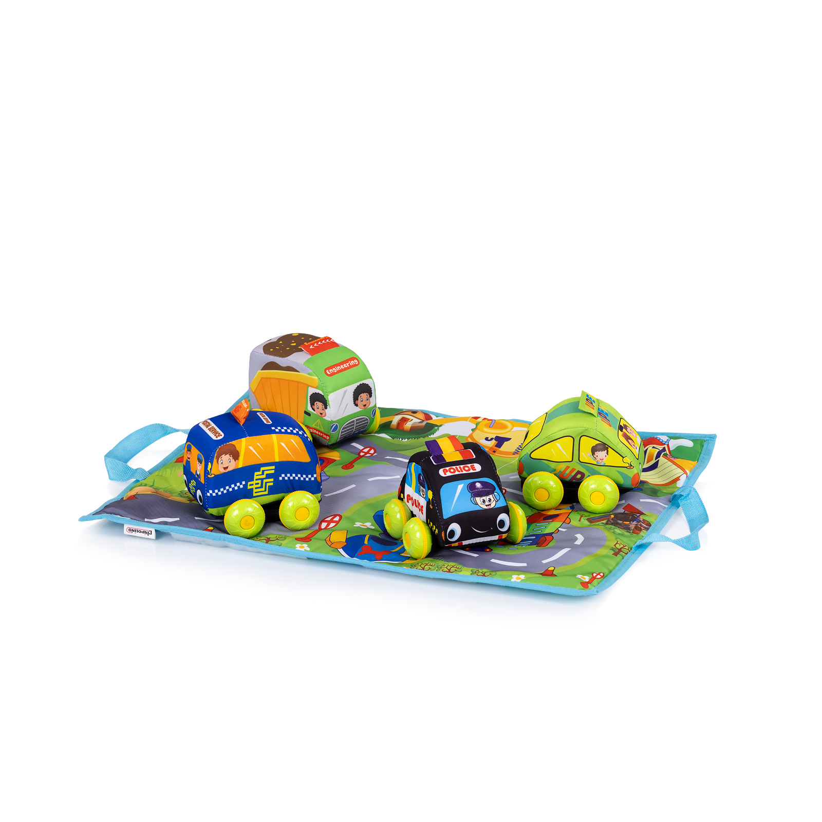Комплект постелка за игра Chipolino с 4 меки колички