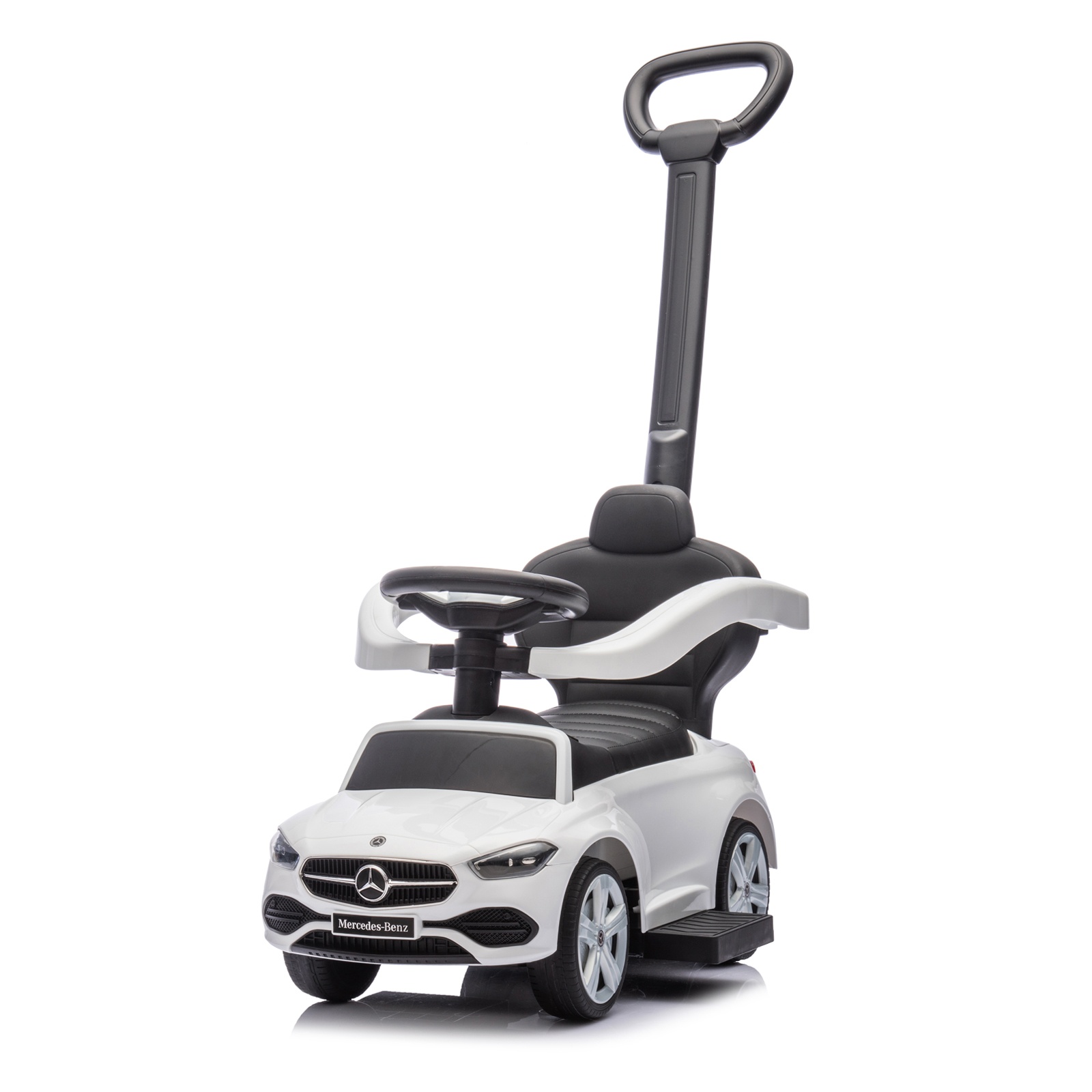 Кола за яздене с дръжка Chipolino Mercedes-Benz C-Class, бяла