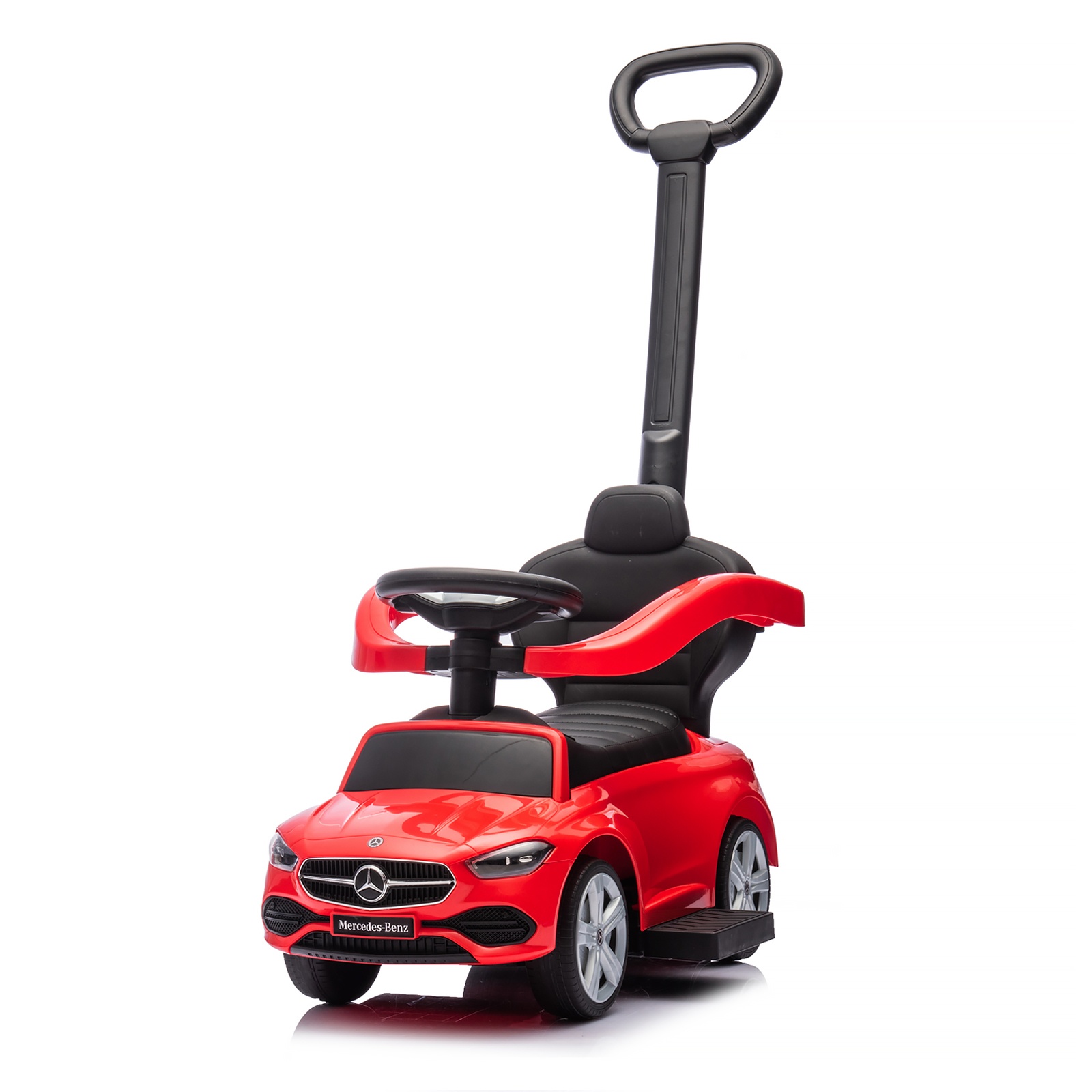 Кола за яздене с дръжка Chipolino Mercedes-Benz C-Class, червена