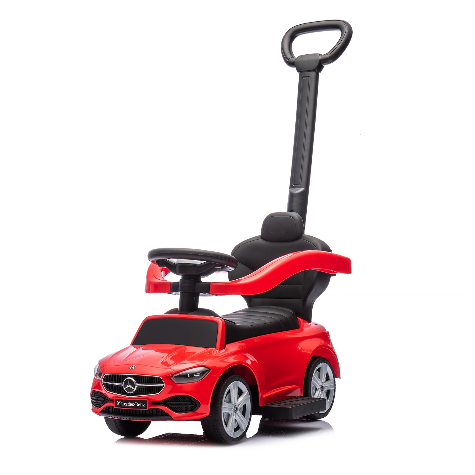 Кола за яздене с дръжка Chipolino Mercedes-Benz C-Class, червена
