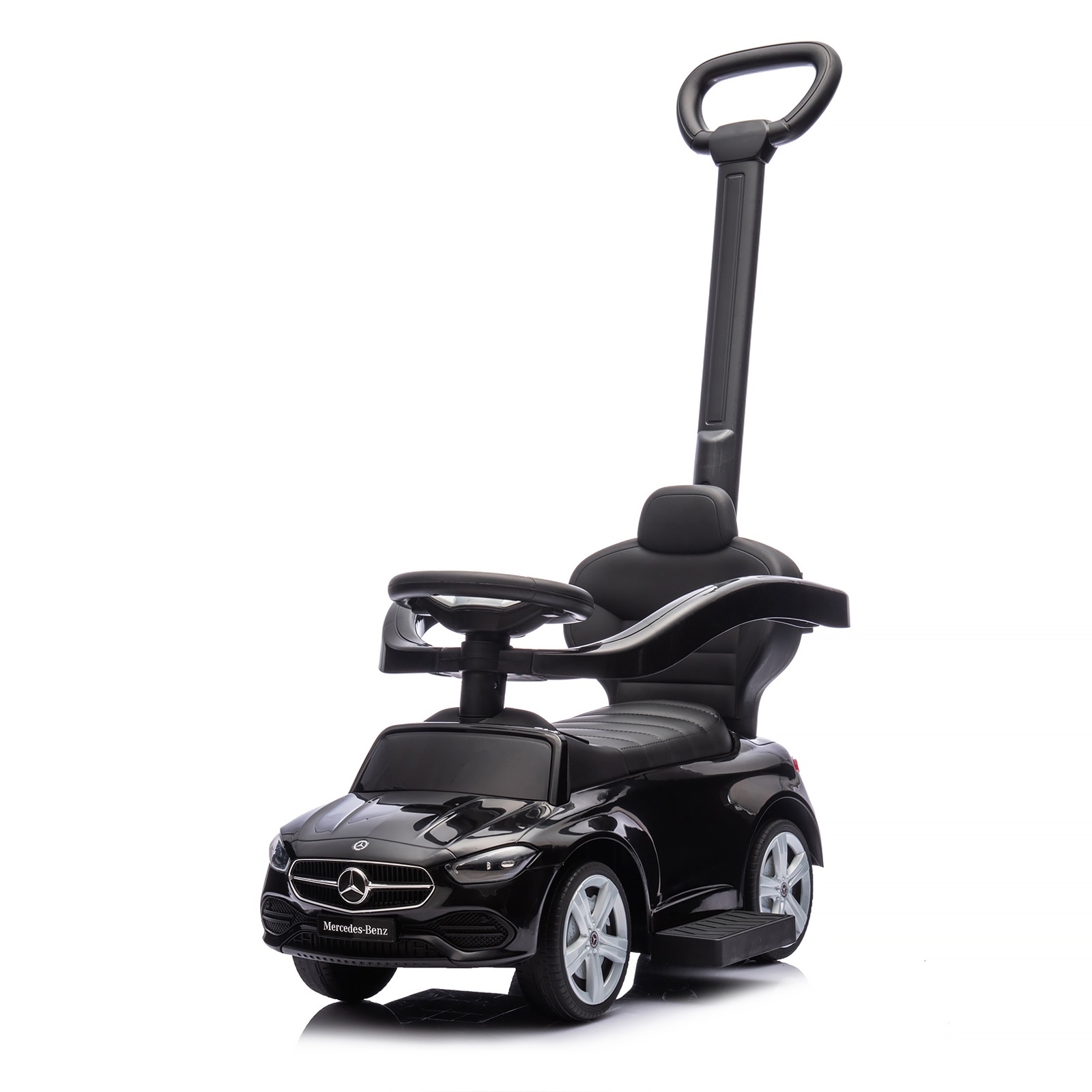 Кола за яздене с дръжка Chipolino Mercedes-Benz C-Class, черна