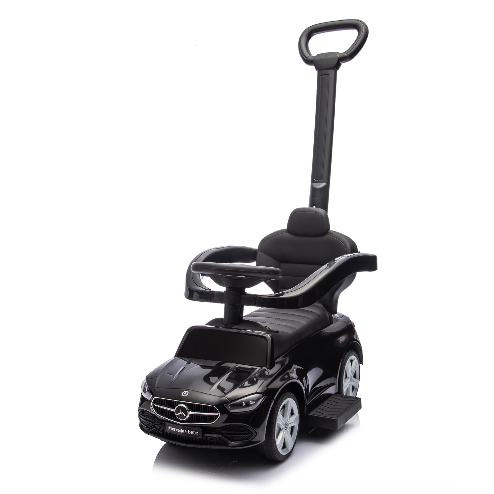 Кола за яздене с дръжка Chipolino Mercedes-Benz C-Class, черна