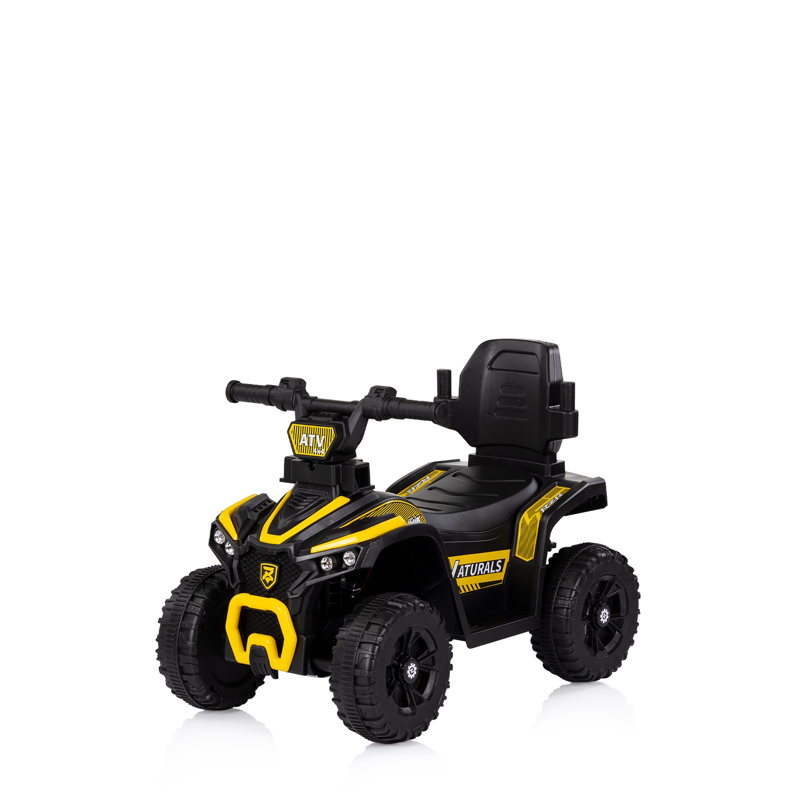 Кола за яздене с родителска дръжка Chipolino ATV, жълта