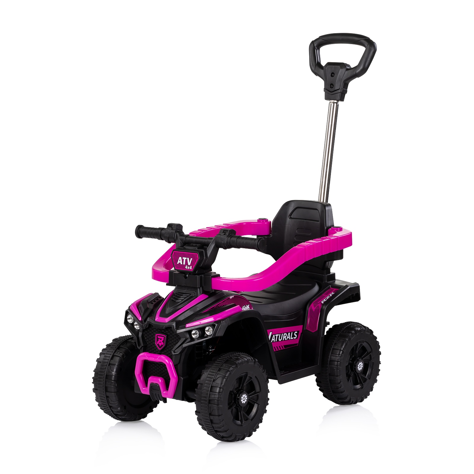Кола за яздене с родителска дръжка Chipolino ATV, розова