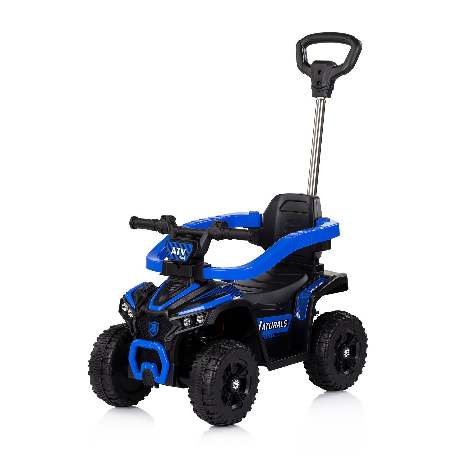 Кола за яздене с родителска дръжка Chipolino ATV, синя