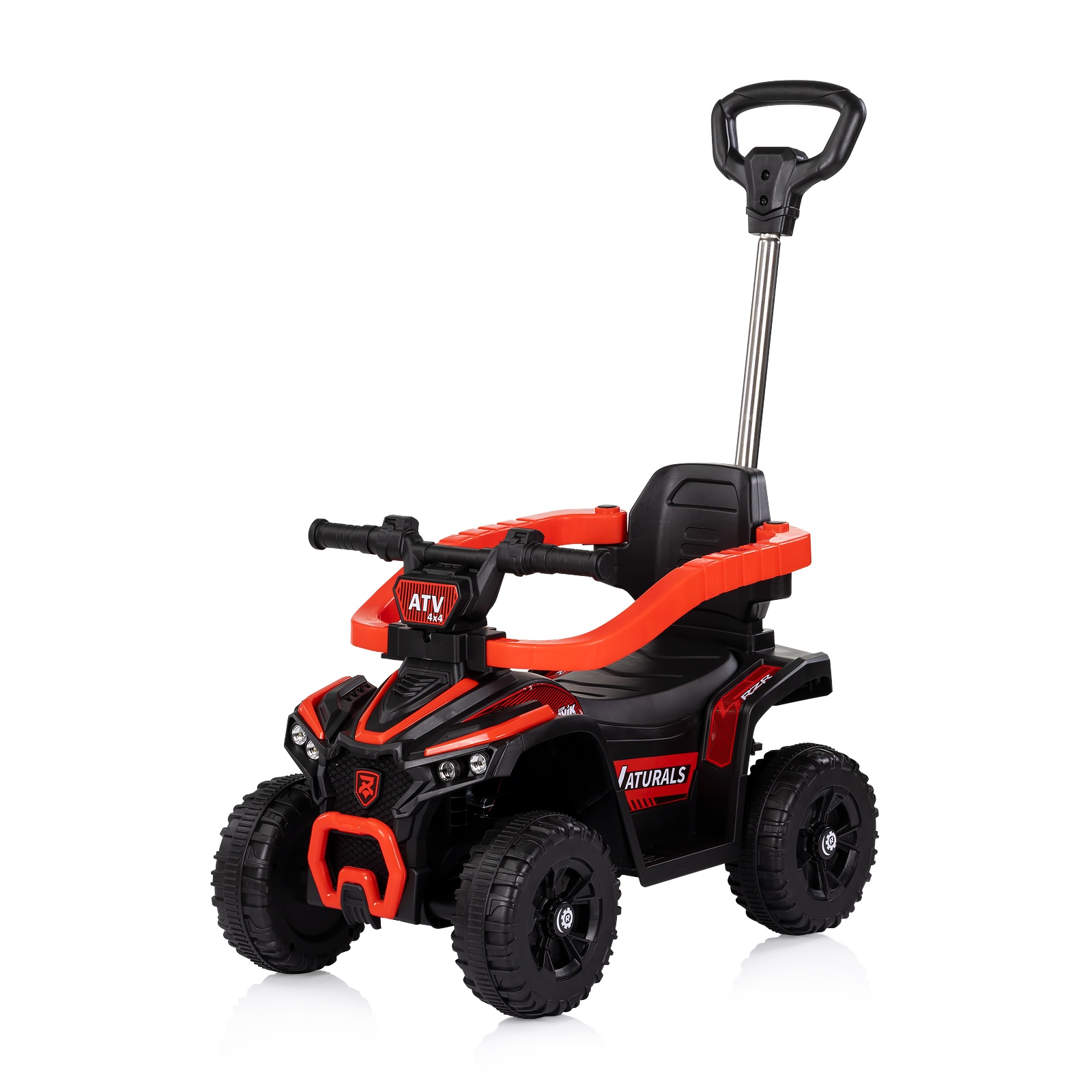 Кола за яздене с родителска дръжка Chipolino ATV, червена