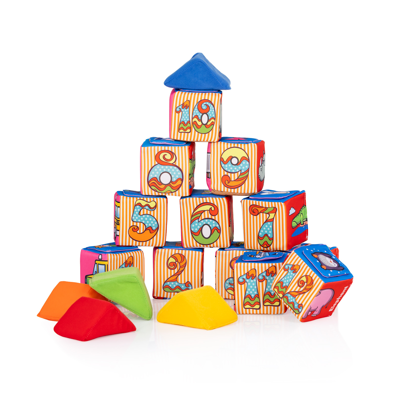 Меки кубчета за игра Chipolino, комплект 12 броя
