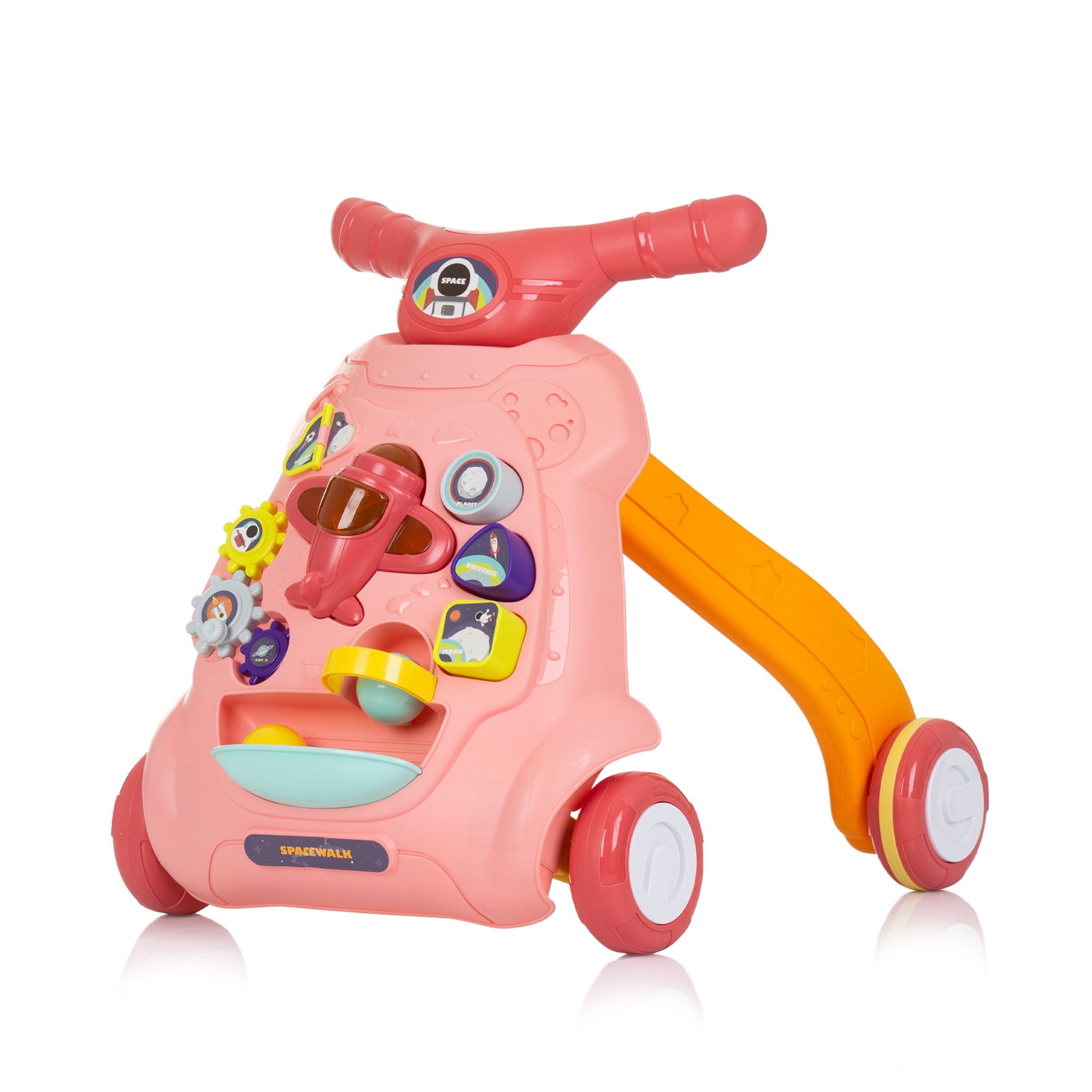 Музикална играчка за бутане Chipolino Самолетче, розова