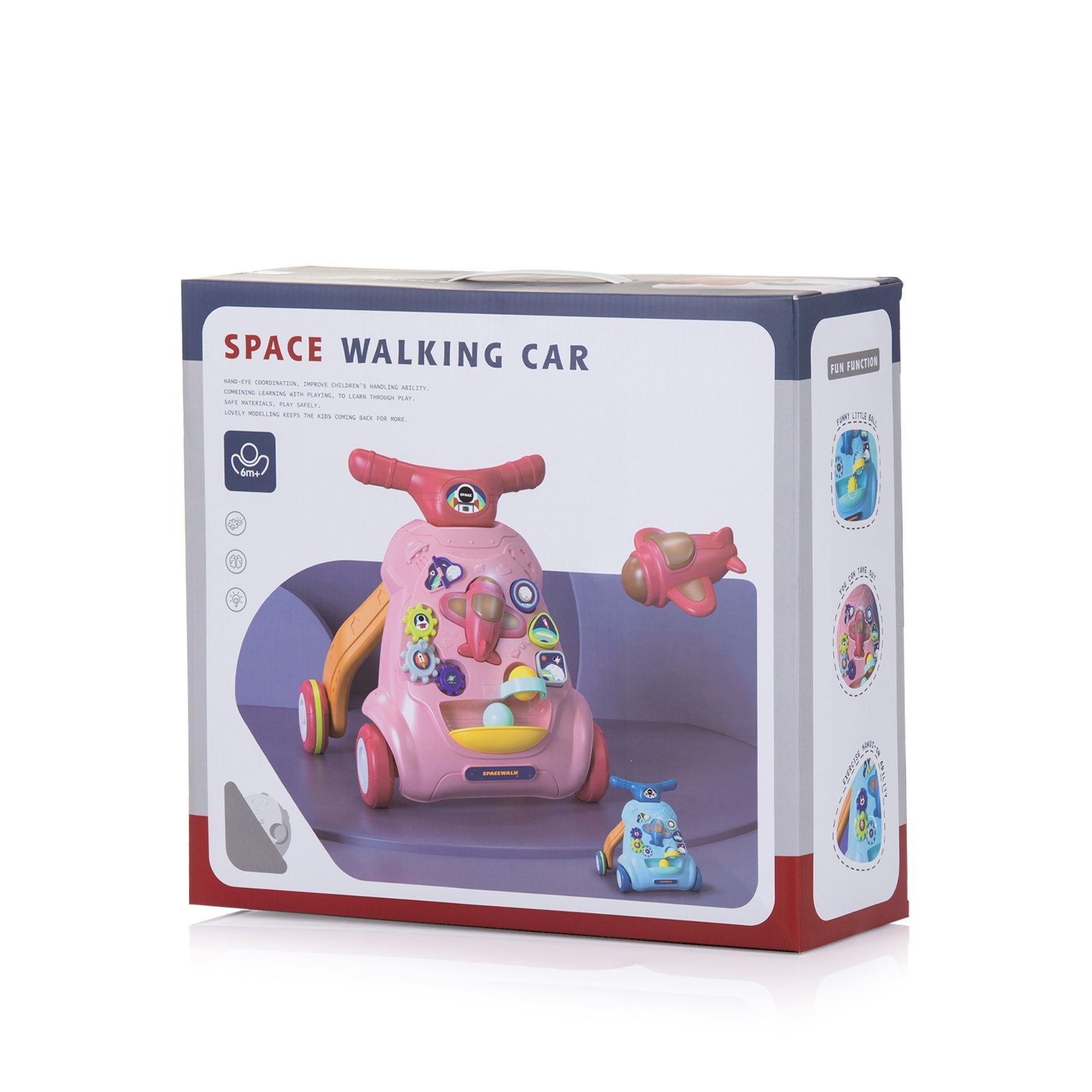 Музикална играчка за бутане Chipolino Самолетче, розова — снимка 5