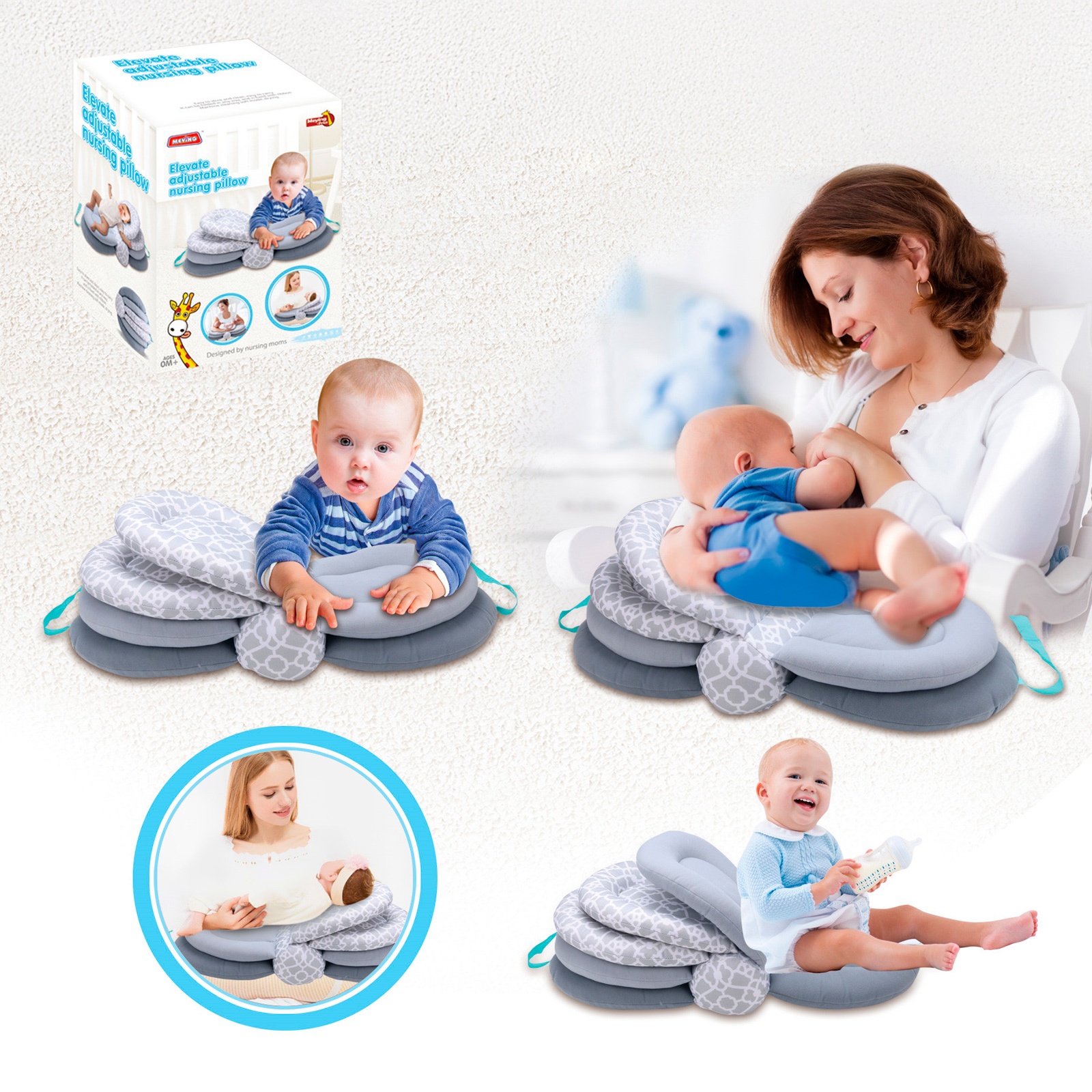 Многофункционална възглавница за кърмене Chipolino 3 в 1 — снимка 4