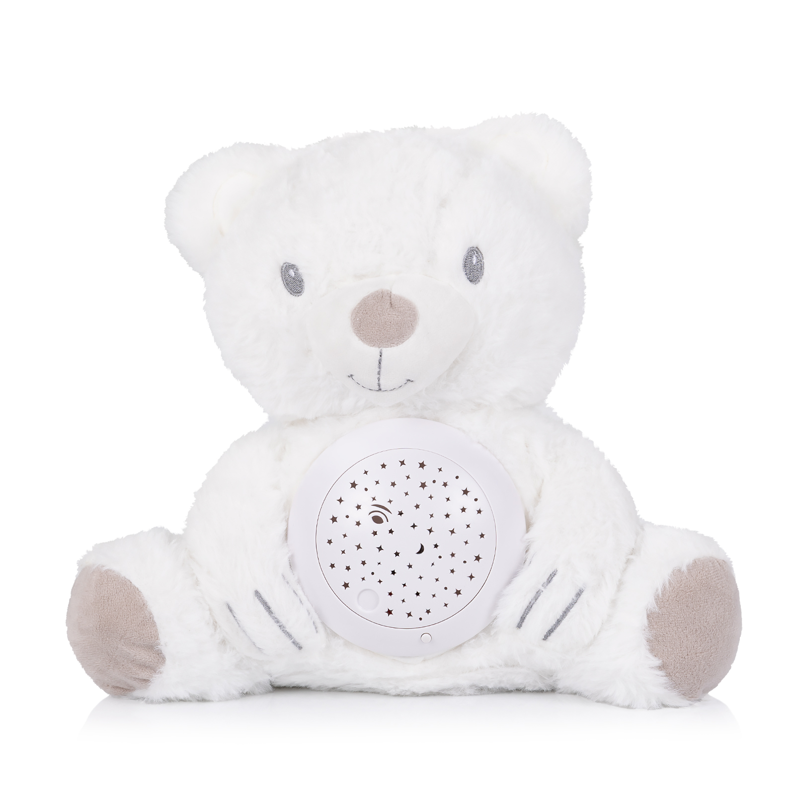 Плюшена играчка с проектор и музика Chipolino Мече, бяло