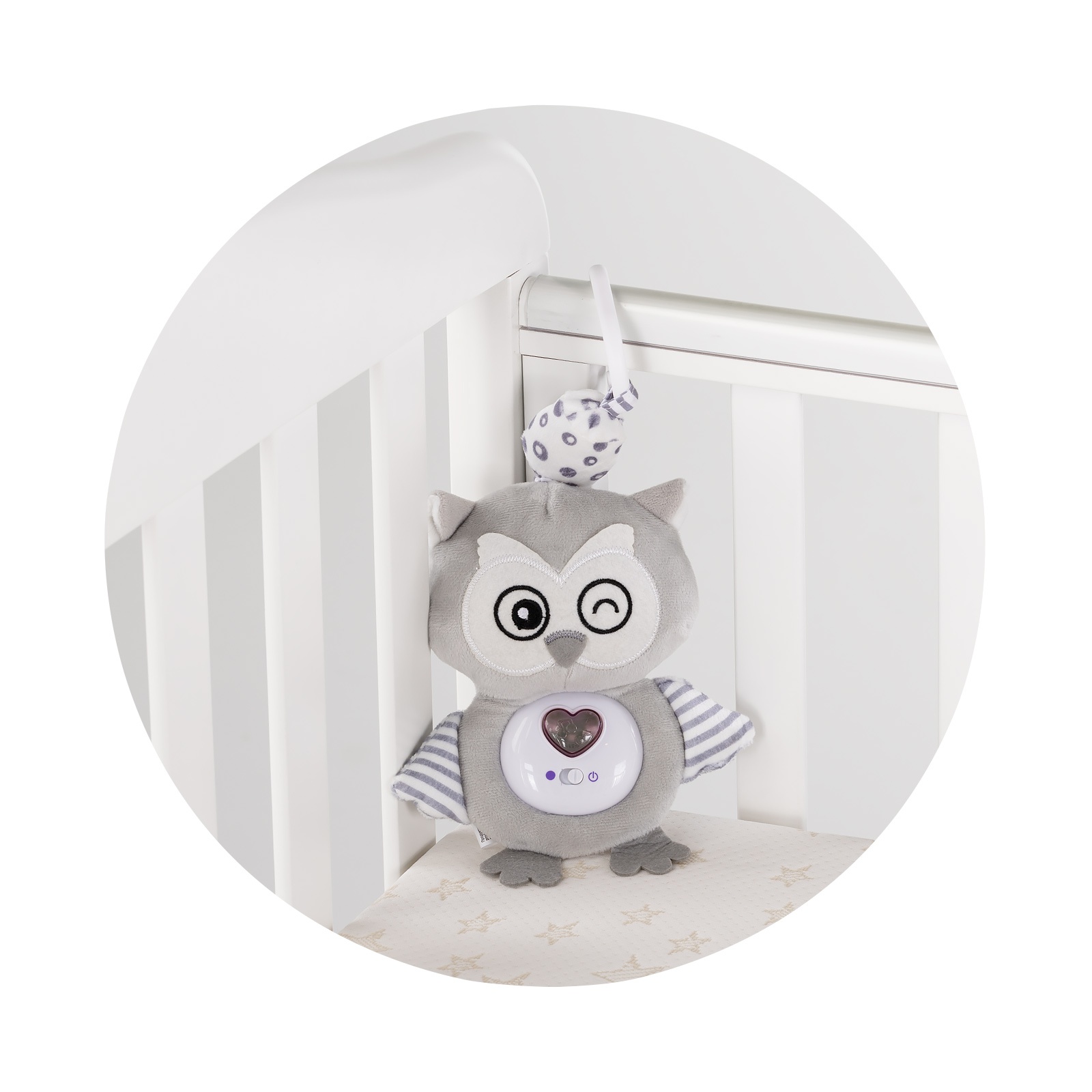 Плюшена играчка за количка и легло Chipolino Бухалче — снимка 3