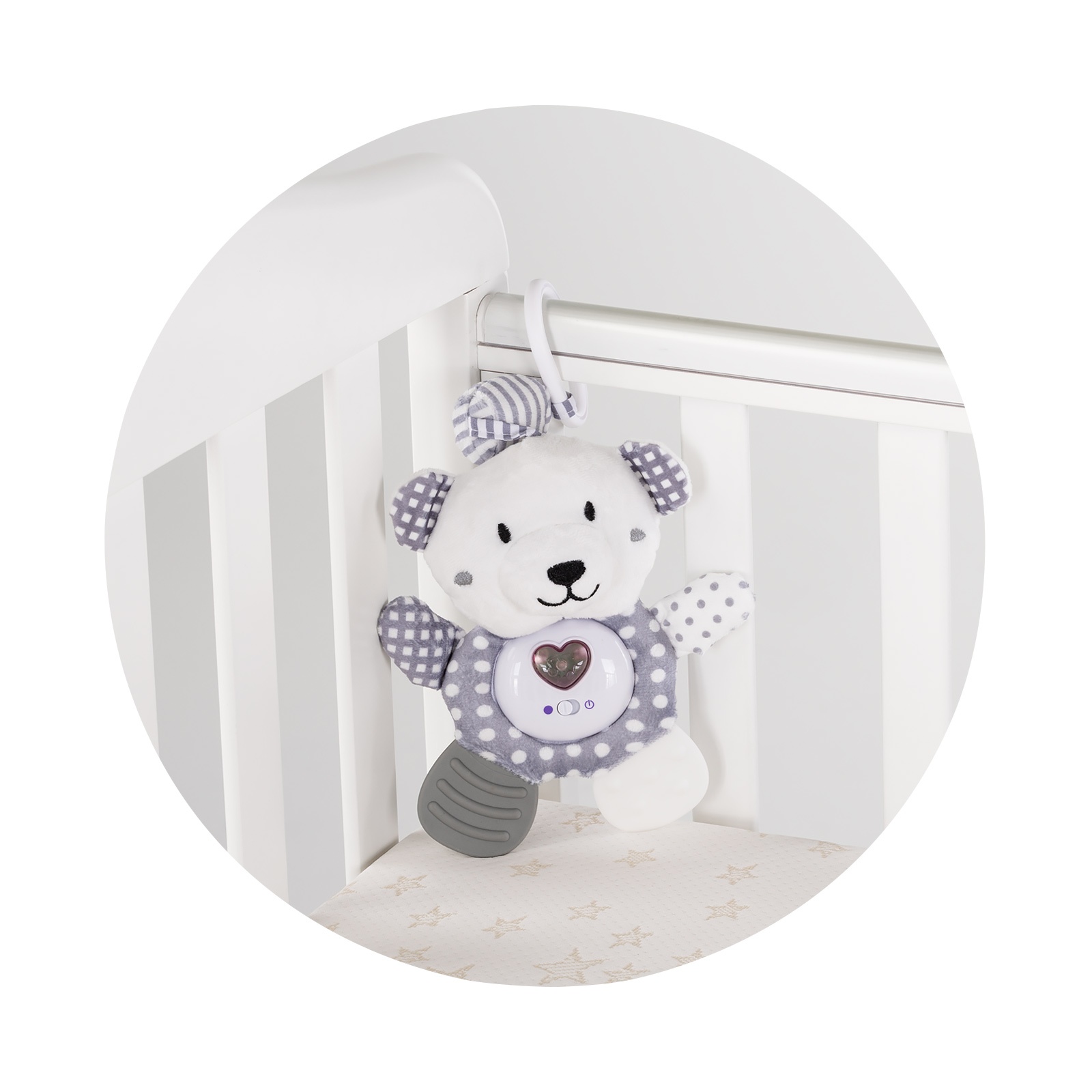 Плюшена играчка за количка и легло Chipolino Меченце — снимка 3