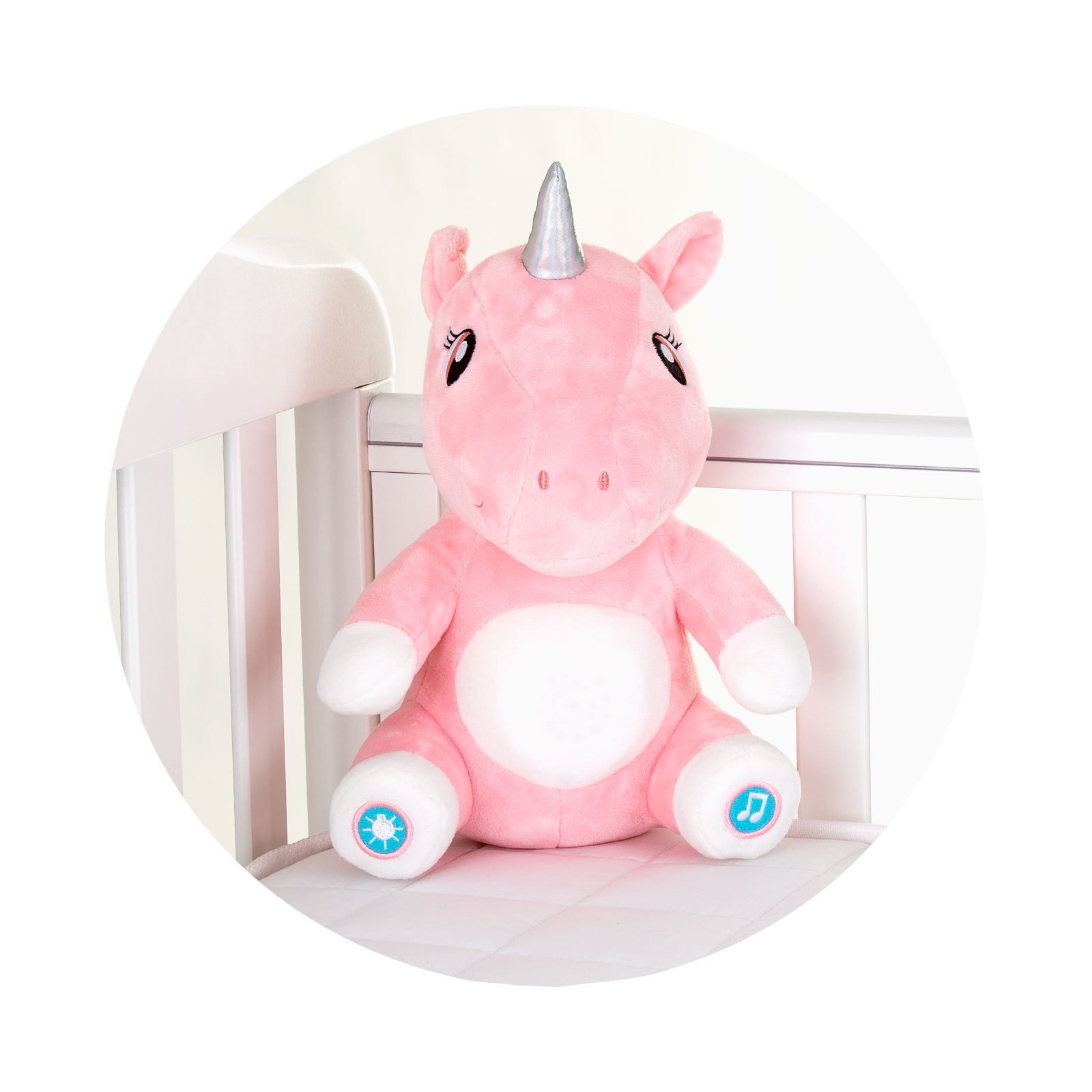 Плюшена играчка Chipolino Еднорог с музика и нощна лампа, розова