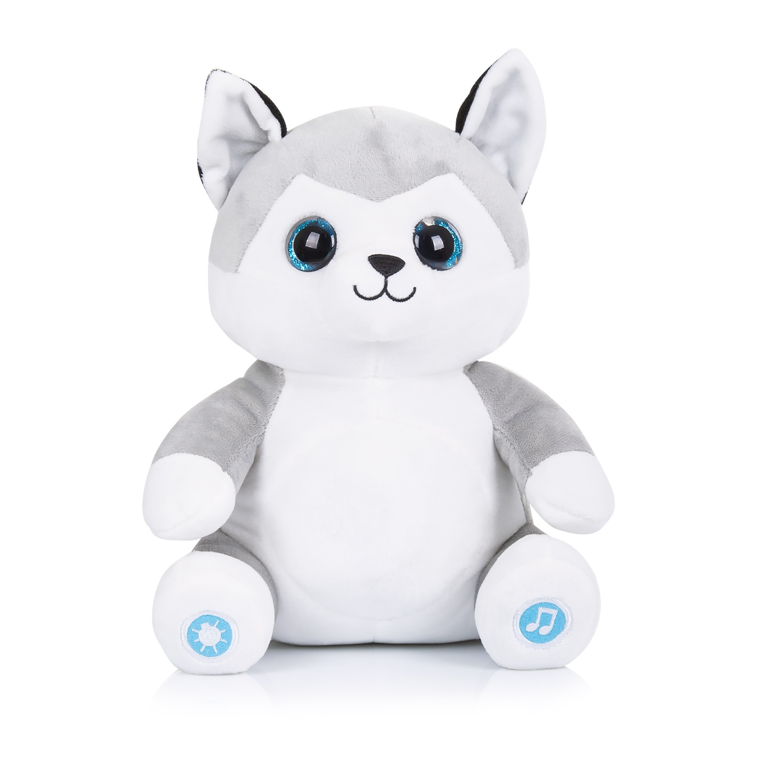 Плюшена играчка Chipolino Хъски с музика и нощна лампа