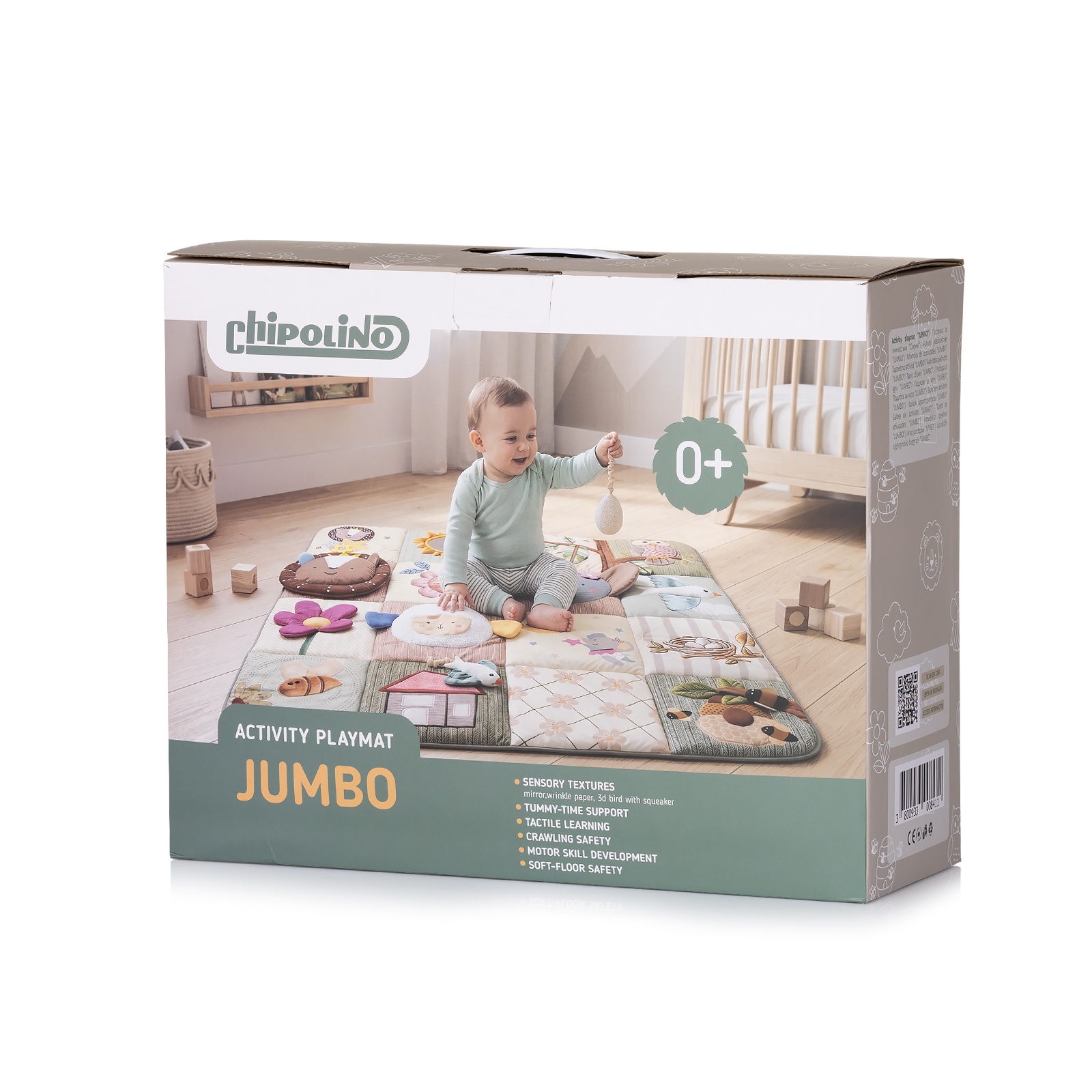 Постелка за гимнастика Chipolino Слонче 120 × 120 см