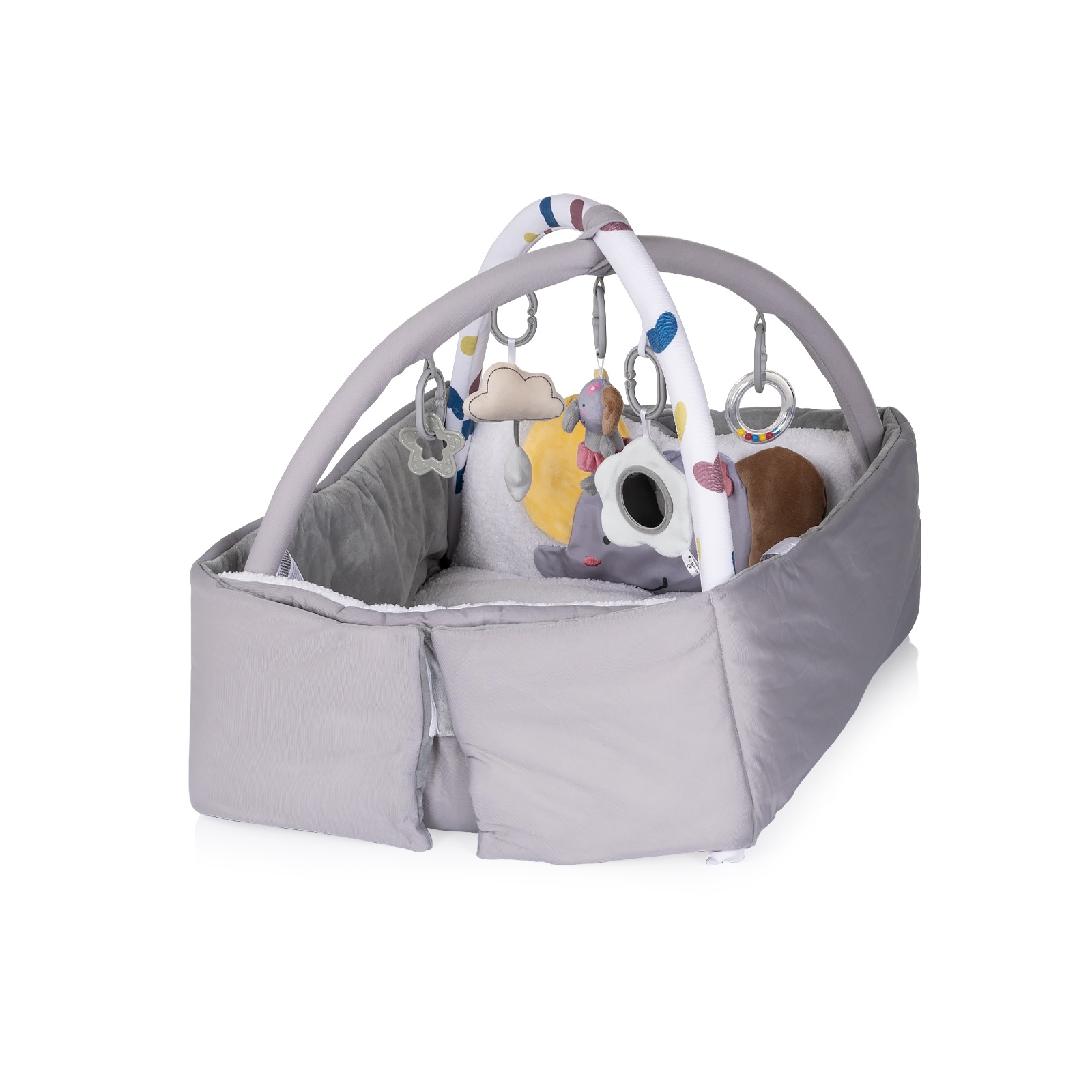 Постелка за гимнастика и гнездо 2 в 1 Chipolino Baby Nest, сива