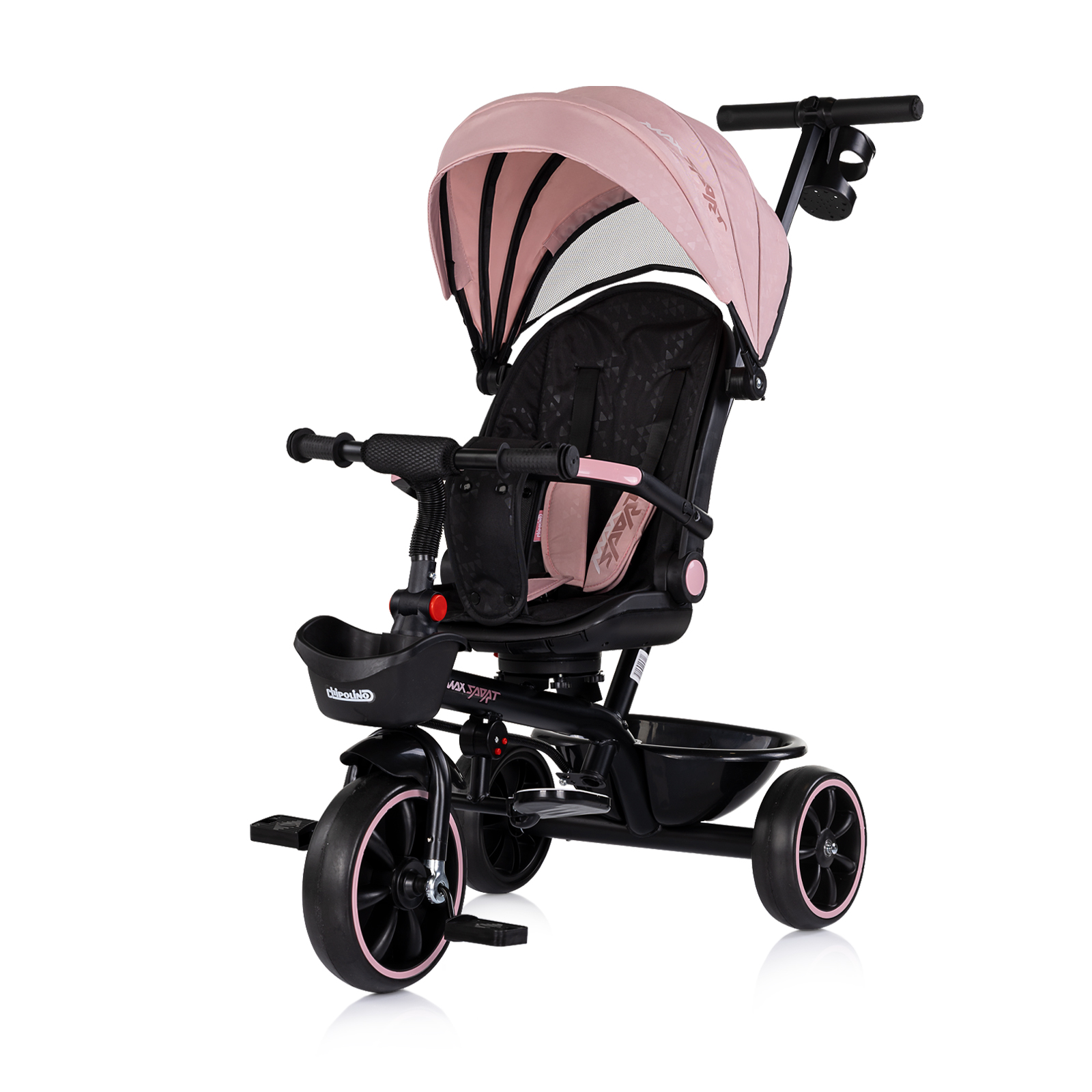Триколка със сенник Chipolino Max Sport, розова пудра