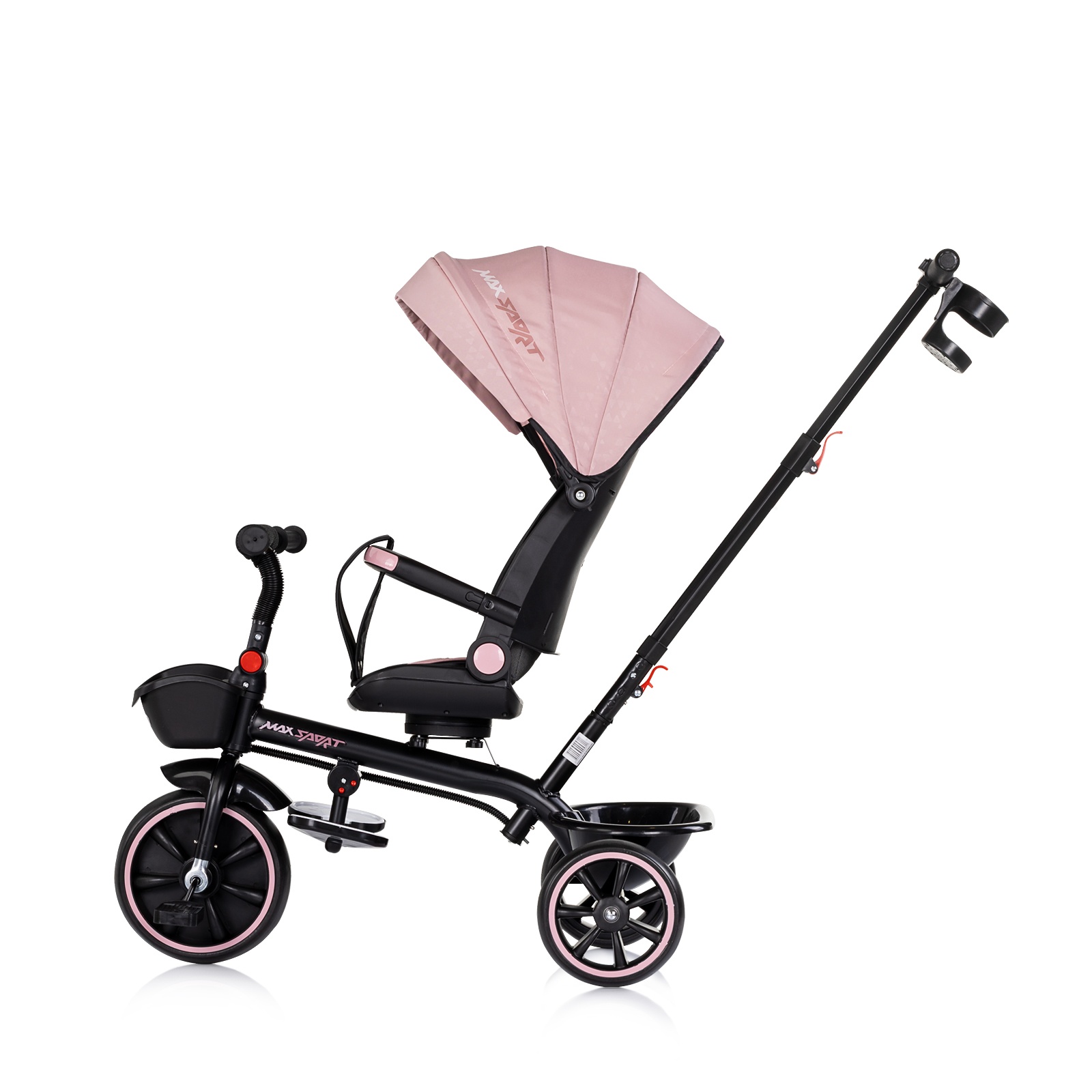 Триколка със сенник Chipolino Max Sport, розова пудра — снимка 3