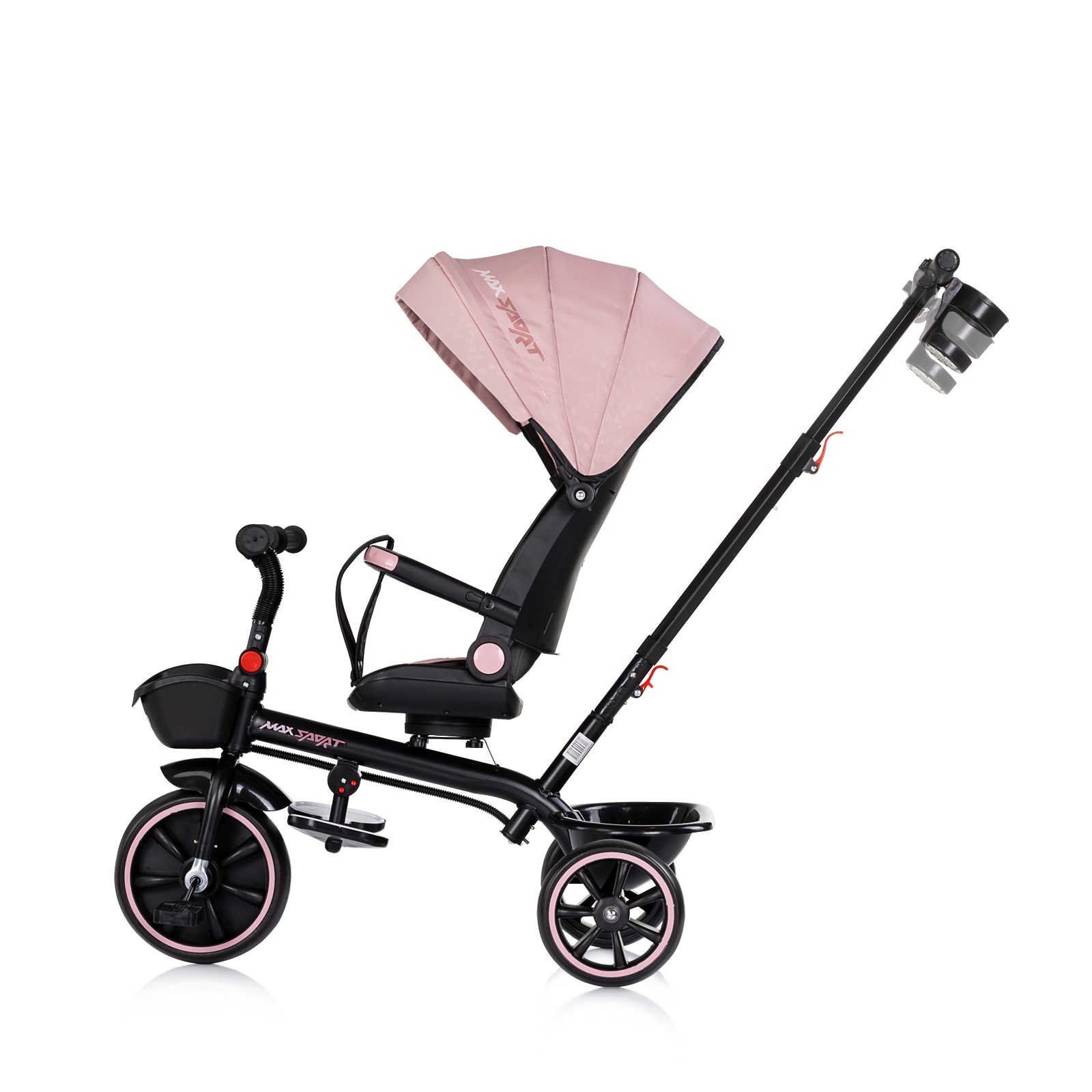 Триколка със сенник Chipolino Max Sport, розова пудра — снимка 4