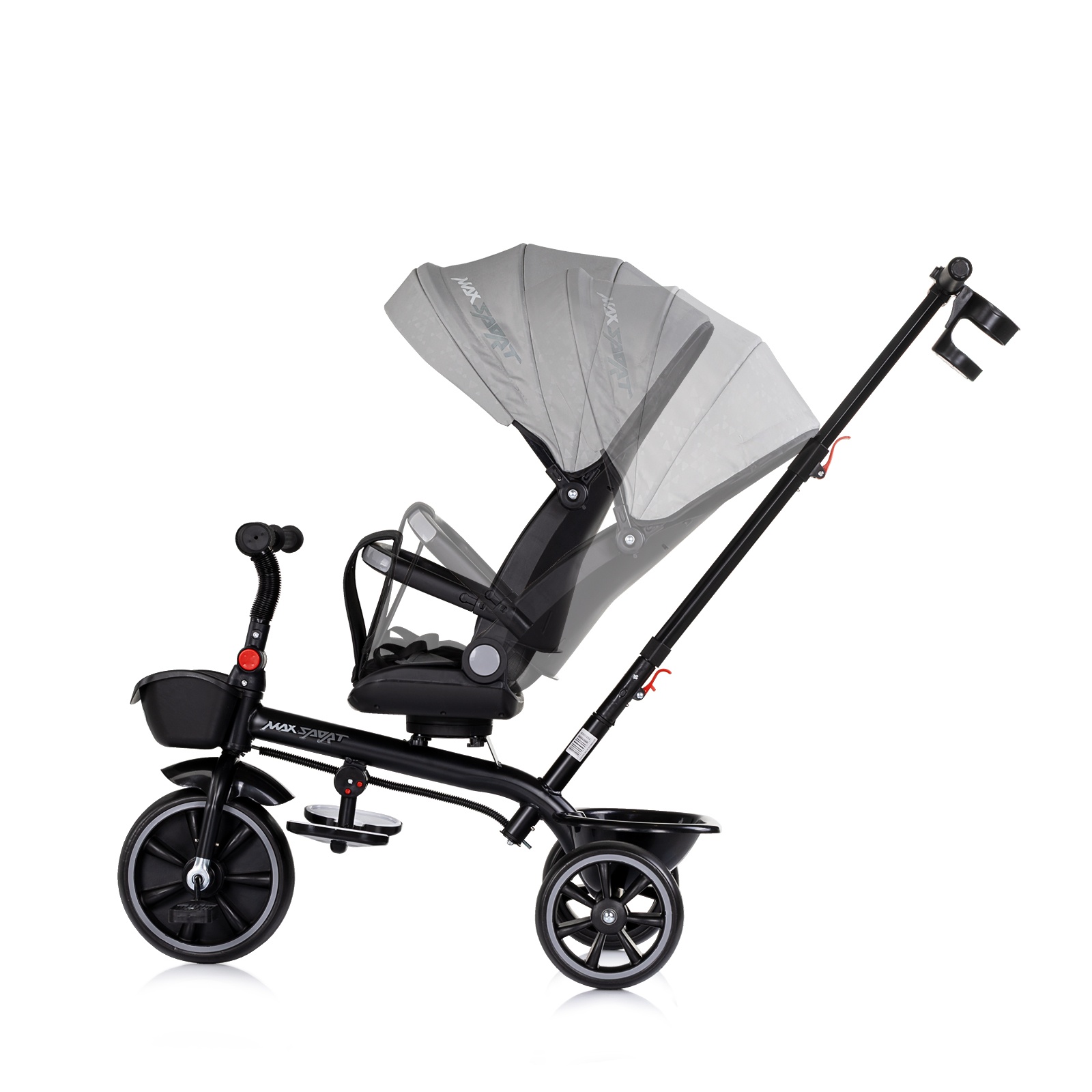 Триколка със сенник Chipolino Max Sport, сива