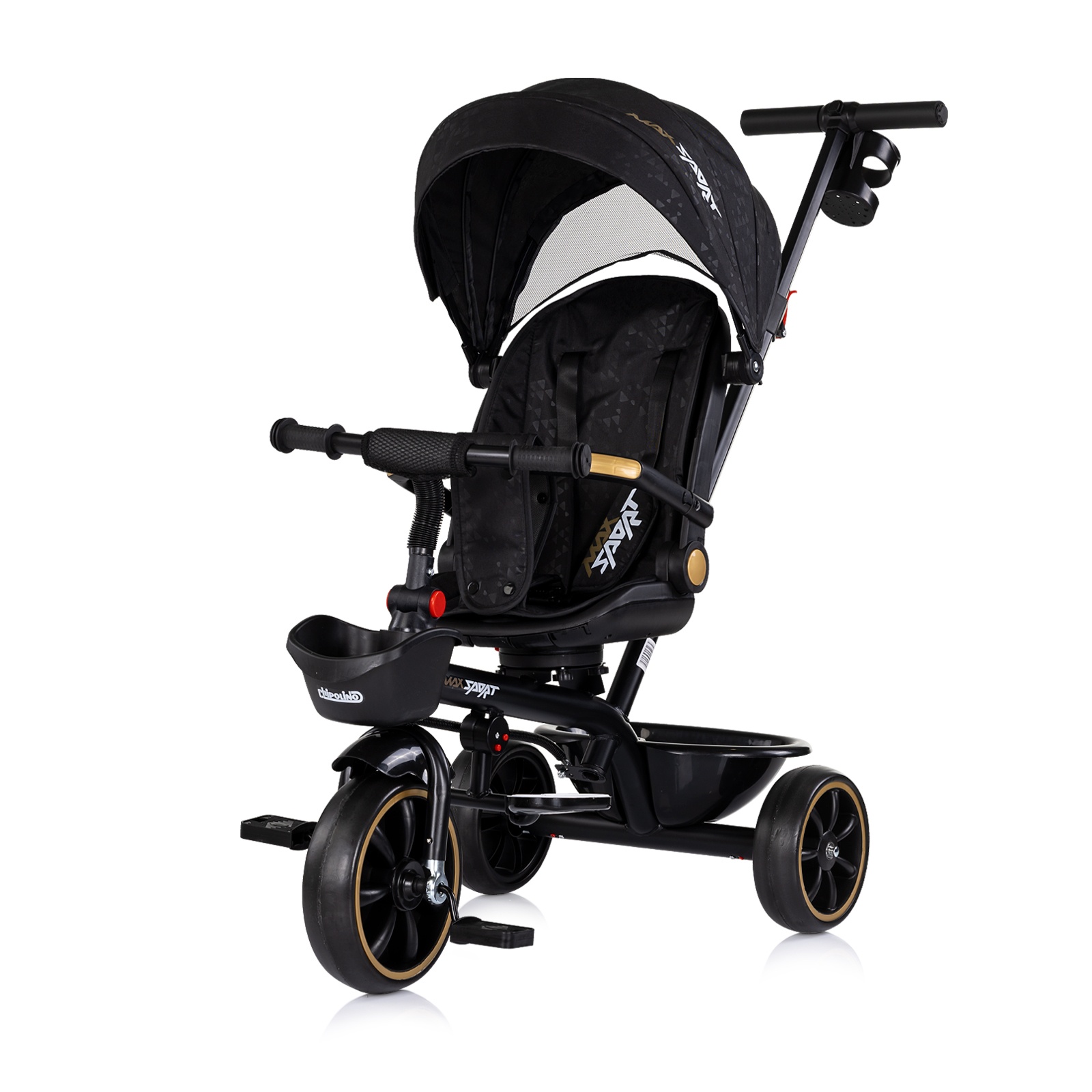 Триколка със сенник Chipolino Max Sport, черна