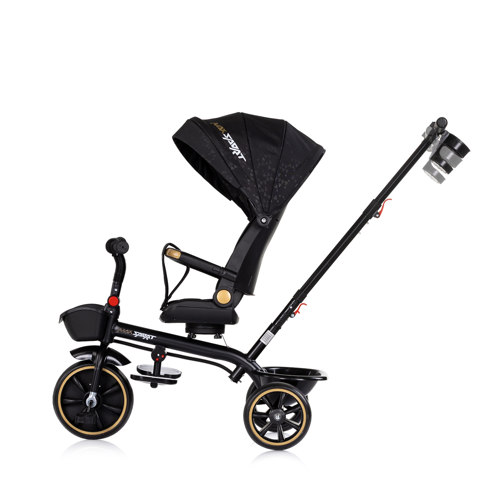 Триколка със сенник Chipolino Max Sport, черна