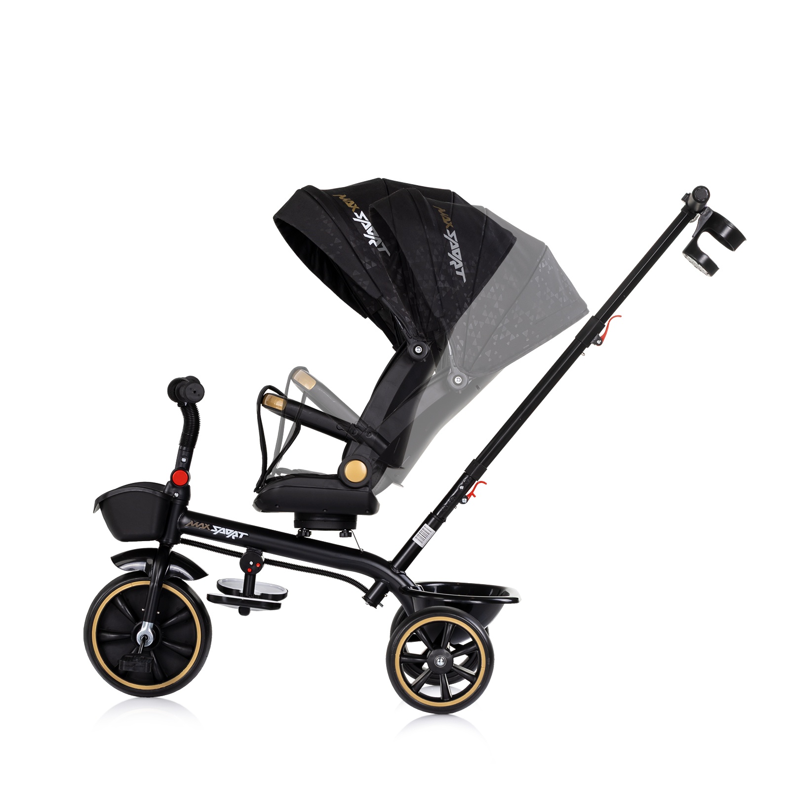 Триколка със сенник Chipolino Max Sport, черна