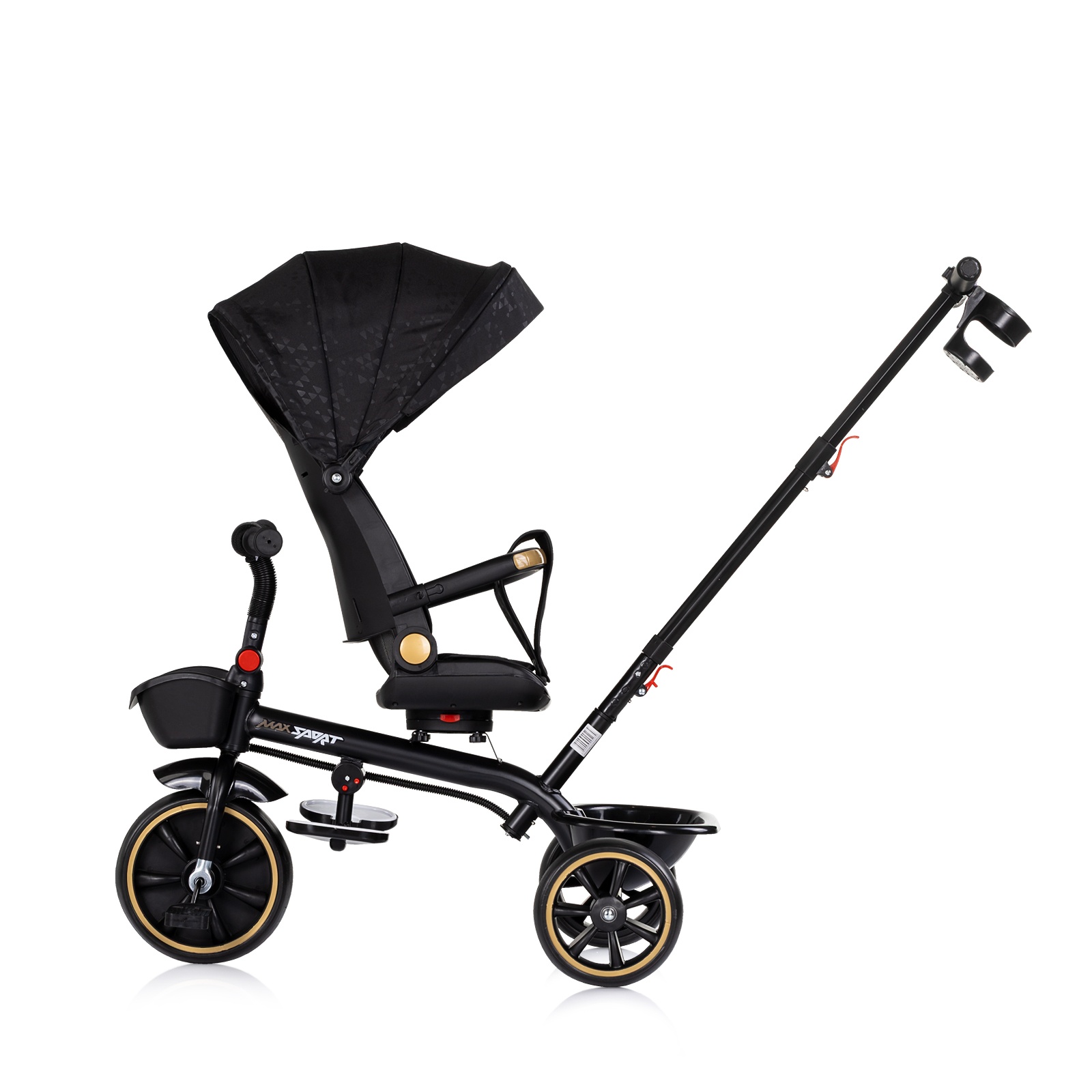Триколка със сенник Chipolino Max Sport, черна