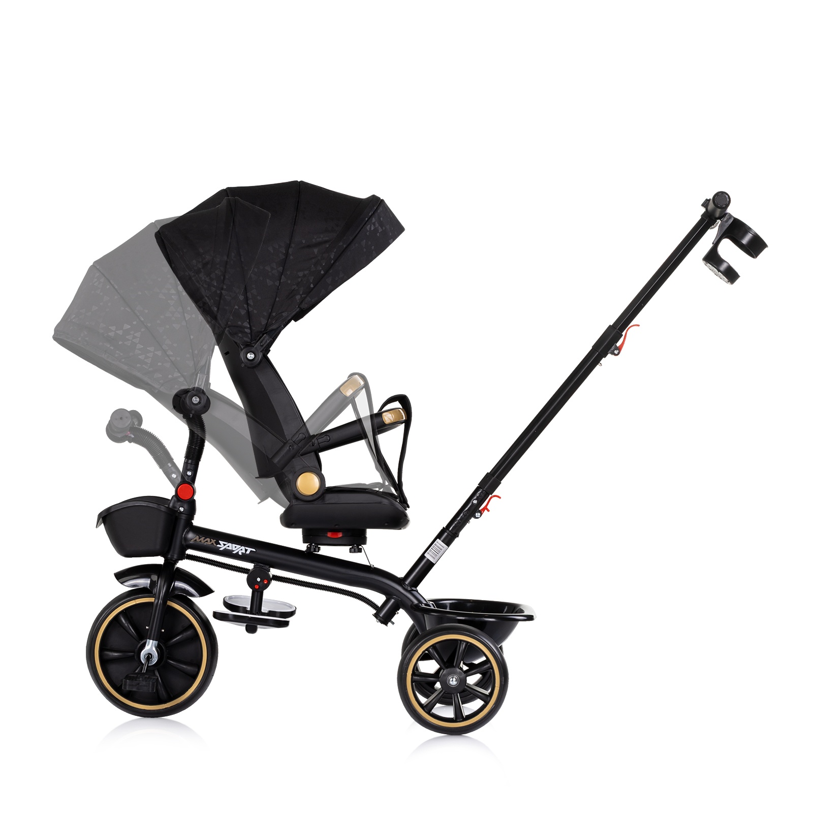 Триколка със сенник Chipolino Max Sport, черна