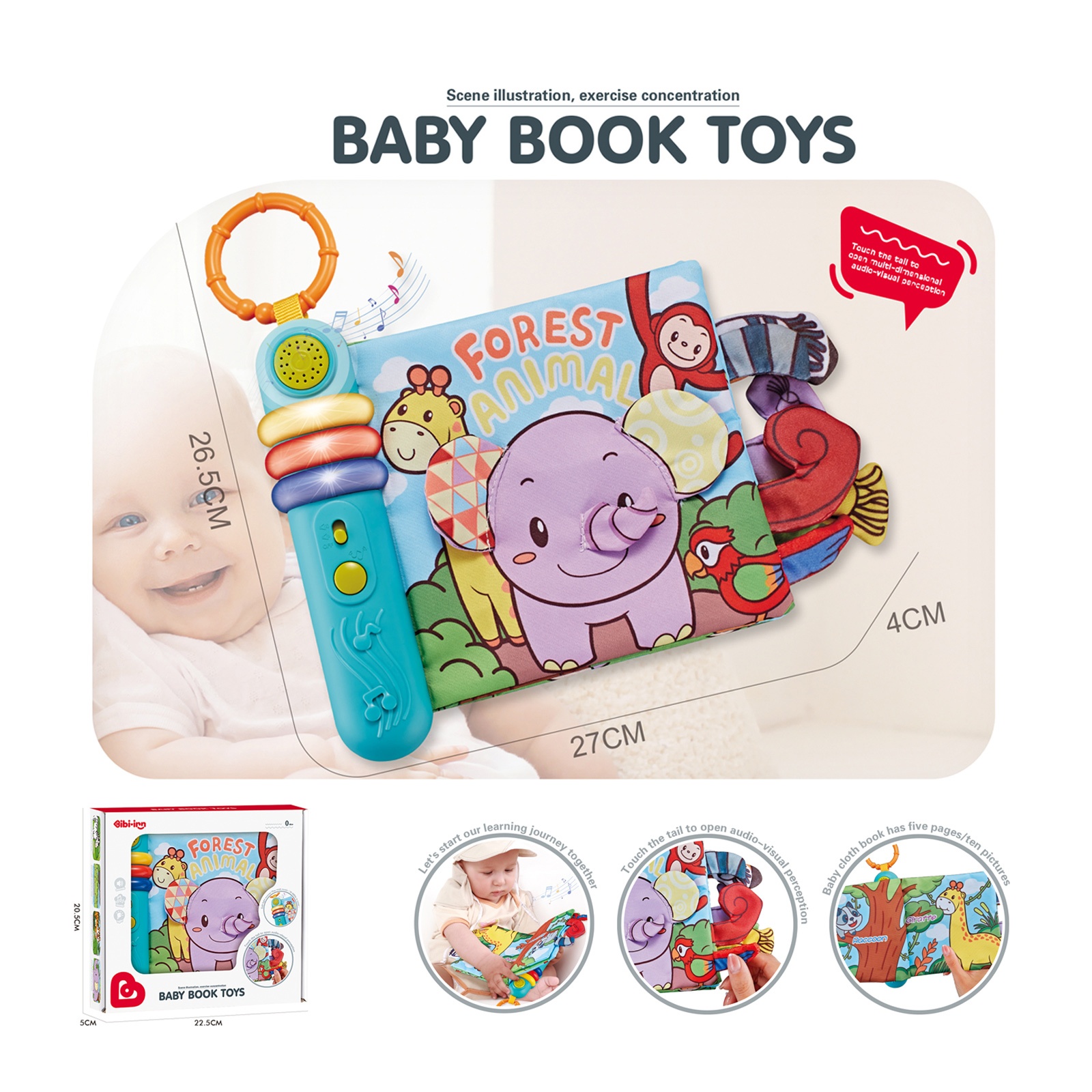 Детска играчка книжка Горичка с музика и светлина Chipolino